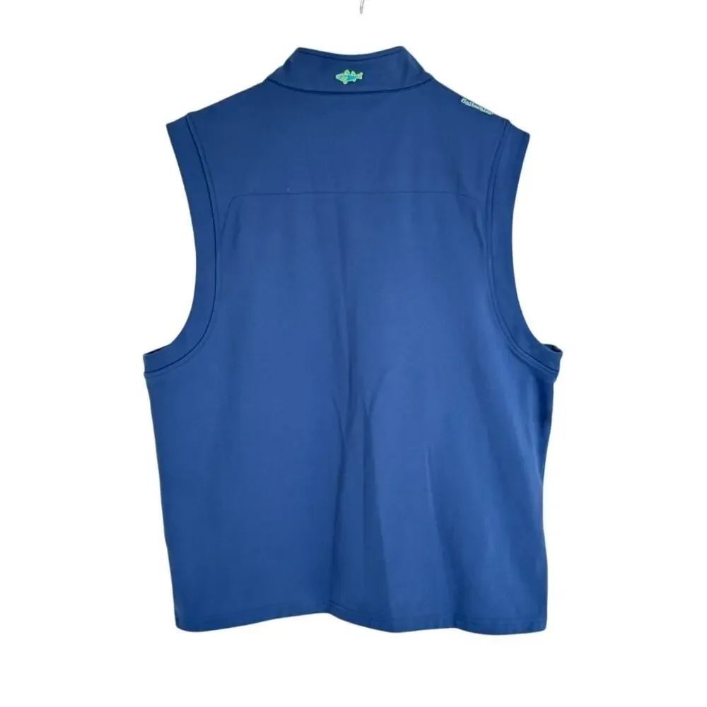Saltwater Clothing Co Beach to Boat Vest Navy Full Zip Performance Men's L